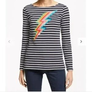 Boden | Breton Top with Glitter Bolt